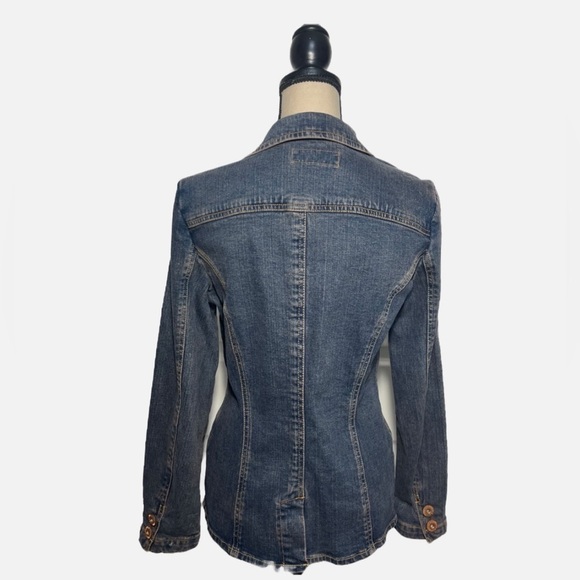 Levi Strauss Signature Y2K Vintage Grunge Blue Jean Jacket Womens size M - Picture 3 of 11